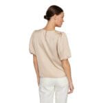 VIELLETTE 2/4 SATIN PUFF TOP
