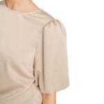 VIELLETTE 2/4 SATIN PUFF TOP