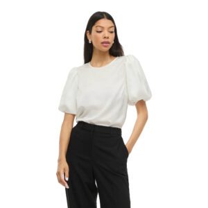 VIELLETTE 2/4 SATIN PUFF TOP