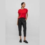 VIELLETTE S/S SATIN TOP