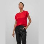 VIELLETTE S/S SATIN TOP