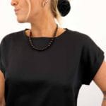 VIELLETTE S/S FULL SATIN LACE TOP