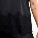 VIELLETTE S/S FULL SATIN LACE TOP