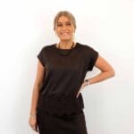 VIELLETTE S/S FULL SATIN LACE TOP