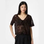 PCLOUISE 2/4 V-NECK TIE TOP