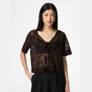 PCLOUISE 2/4 V-NECK TIE TOP