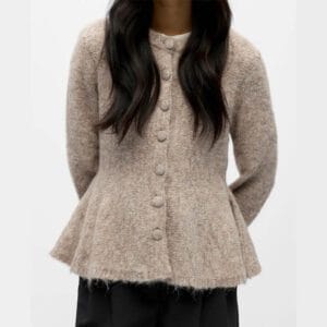 OBJSAGGIA RE LS PEPLUM KNIT CARDIGAN
