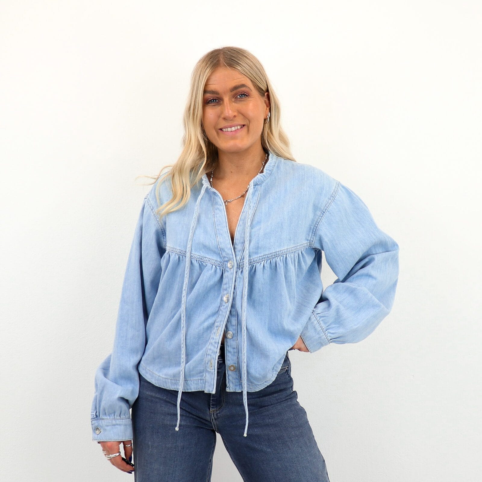 ONLBELLAMAY LS TIE DNM SHIRT