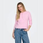 ONLMACEY LS ONECK HALF BUTTON KNT