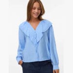 VMKAJA LS V-NECK FRILL SHIRT