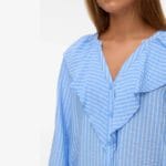 VMKAJA LS V-NECK FRILL SHIRT