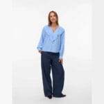 VMKAJA LS V-NECK FRILL SHIRT