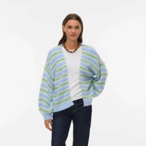VMMAYBE STRIPE LS OPEN CARDIGAN