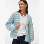 VMMAYBE STRIPE LS OPEN CARDIGAN