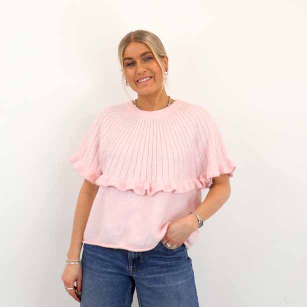 PCBEI SS ONECK FRILL KNECK TOP