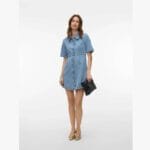 VMDAISY 2/4 SHORT DENIM DRESS