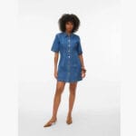 VMDAISY 2/4 SHORT DENIM DRESS