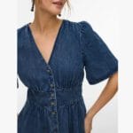 VMMELANEY BLK 2/4 VNECK DRESS