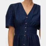 VMMELANEY BLK 2/4 VNECK DRESS