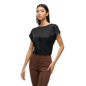 VIELLETTE S/S SATIN TOP