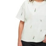 VIMONIE FLORA EMB SS ONECK TOP