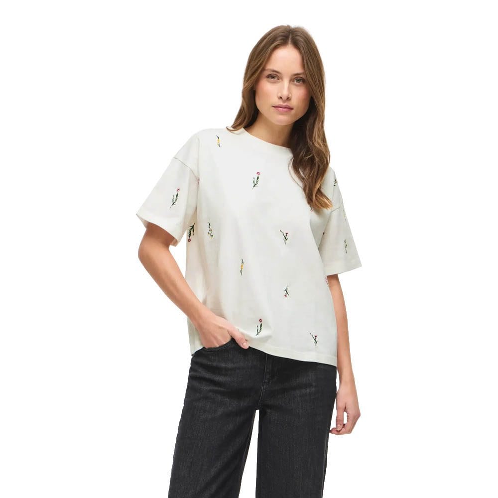 VIMONIE FLORA EMB SS ONECK TOP