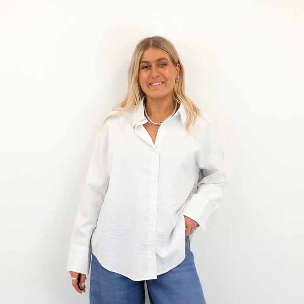 ONLOREGON BARI LS STRIPE SHIRT WHITE