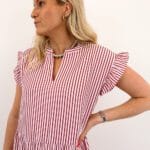 ONLBARI SL FRIL VNECK MIDI DRESS