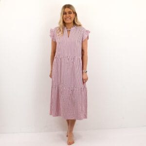 ONLBARI SL FRIL VNECK MIDI DRESS