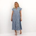 ONLBARI SL FRIL VNECK MIDI DRESS