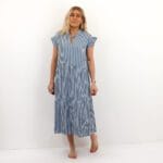 ONLBARI SL FRIL VNECK MIDI DRESS