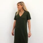 VMSMILLA SS FRONT SLIT CALF DRESS