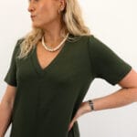 VMSMILLA SS FRONT SLIT CALF DRESS