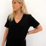 VMSMILLA SS FRONT SLIT CALF DRESS