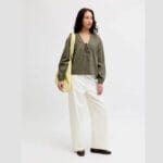 JXKIA STRUCTURE LS VNECK BLOUSE