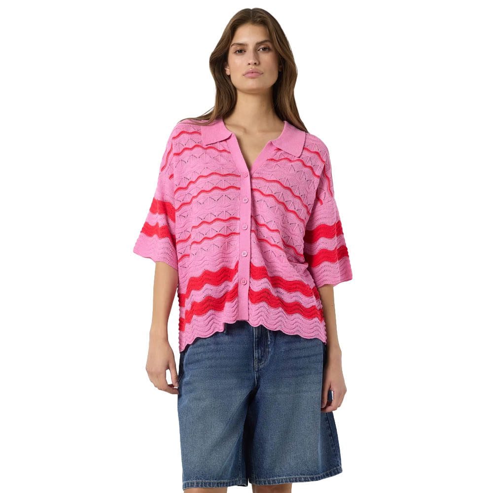 NMSADIE SS POLO KNIT CARDIGAN