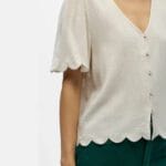OBJSANNE 2/4 V-NECK TOP