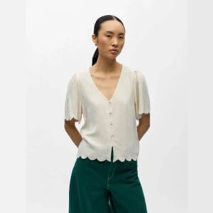 OBJSANNE 2/4 V-NECK TOP