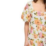 VIFLOLA SQUARE NECK 2/4 ANKLE DRESS