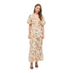 VIFLOLA SQUARE NECK 2/4 ANKLE DRESS