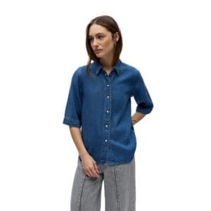 OBJFRAME 2/4 RE DENIM TOP