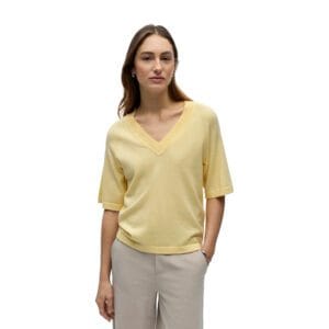OBJTHESS 2/4 V-NECK KNIT TOP