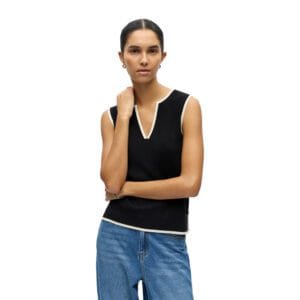 OBJVIVA SL RE VNECK KNIT TOP