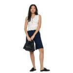 ONLGOA S/S LINEN BL FRILL TOP