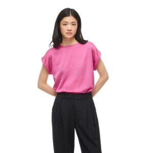 VIELLETTE S/S SATIN TOP