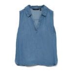 VMHARPER SL COLLAR SHORT TENCEL TOP