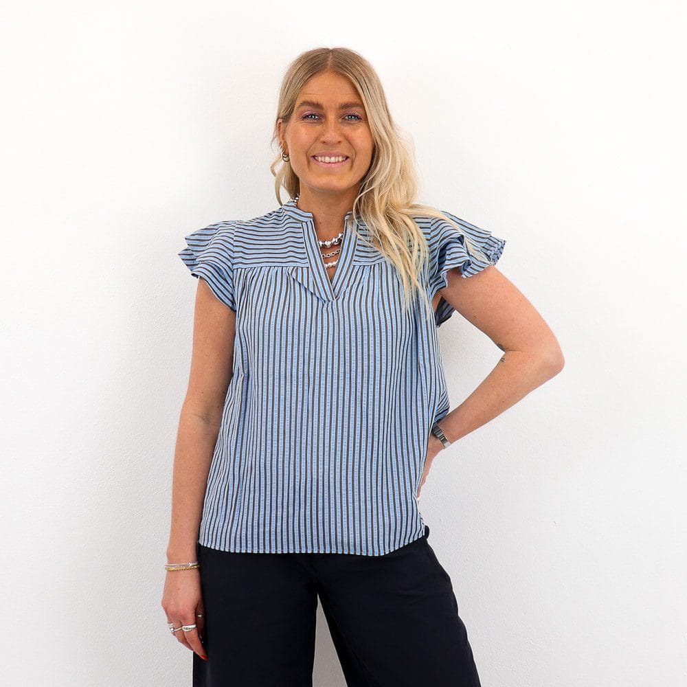 ONLBARI SL FRILL V-NECK TOP