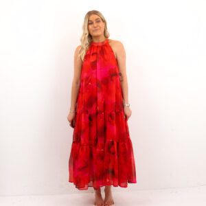 VICHIFINA SL HALTERNECK LONG DRESS