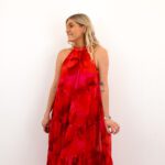 VICHIFINA SL HALTERNECK LONG DRESS