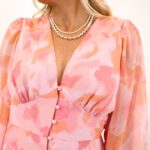 VIKELIA LS PUFF SLEEVE MIDI DRESS